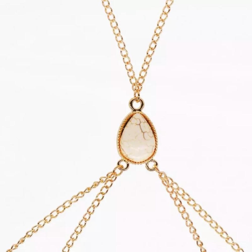 Boho Gold Stone Body Belly Chain Jewelry - Picture 2 of 2